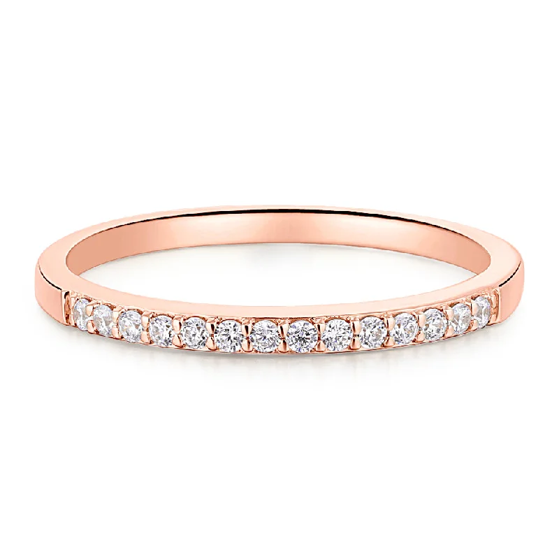 Wedding or eternity band in 14 carat rose gold