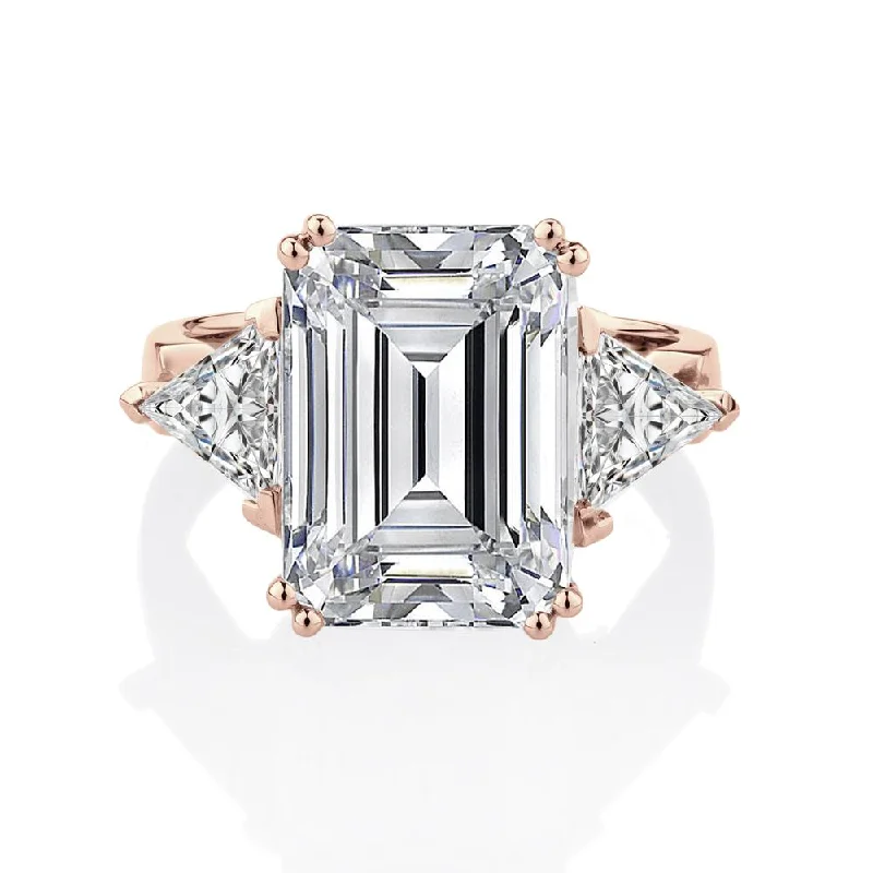 Dress ring with 10.68 carats* of diamond simulants in 10 carat rose gold