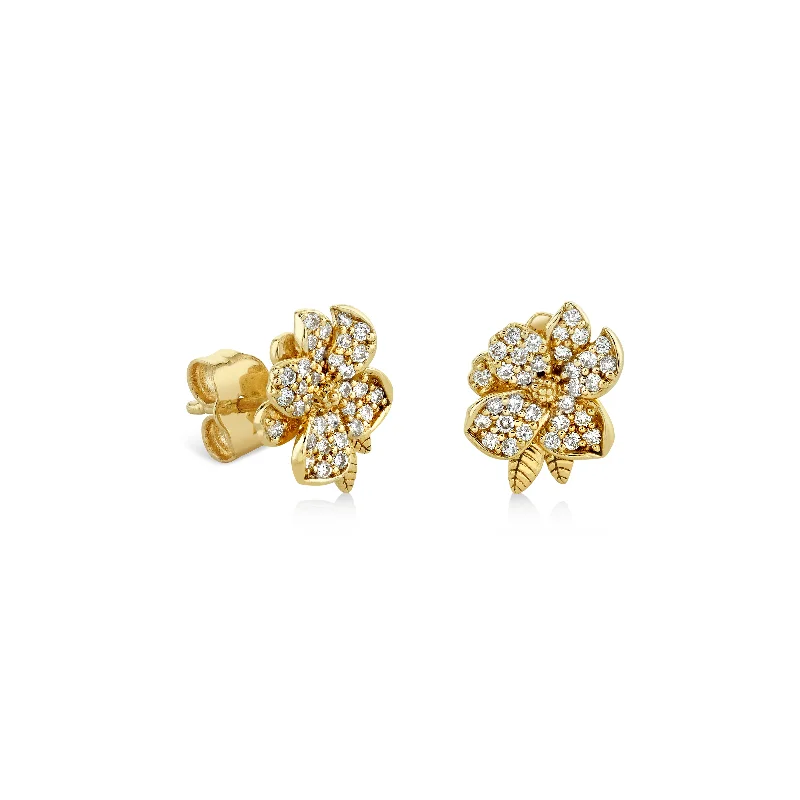 Gold & Diamond Magnolia Stud