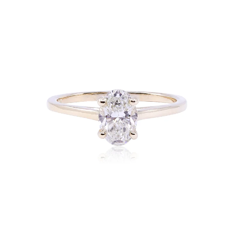 14K YELLOW GOLD 1.01CT OVAL DIAMOND SOLITAIRE ENGAGEMENT RING