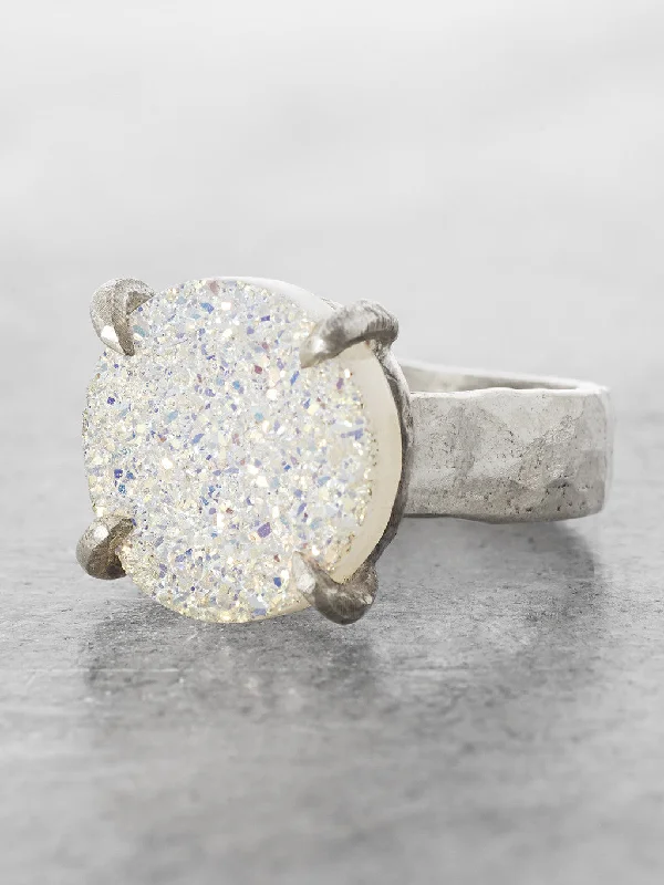 Snow White Druzy Ring