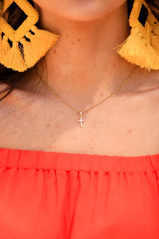 Rhinestone Cross Necklace