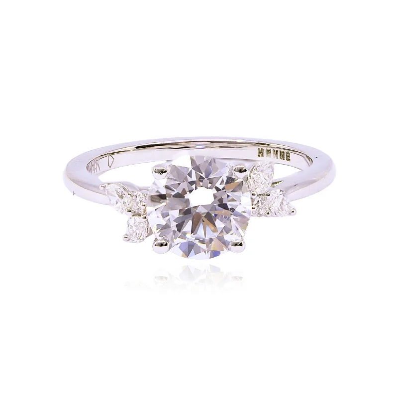 14K WHITE GOLD DIAMOND ENGAGEMENT RING - SETTING ONLY - 0.22CTW