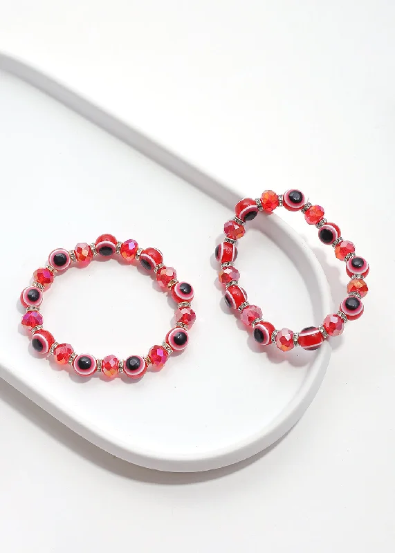 Red Evil Eye Bead Bracelet