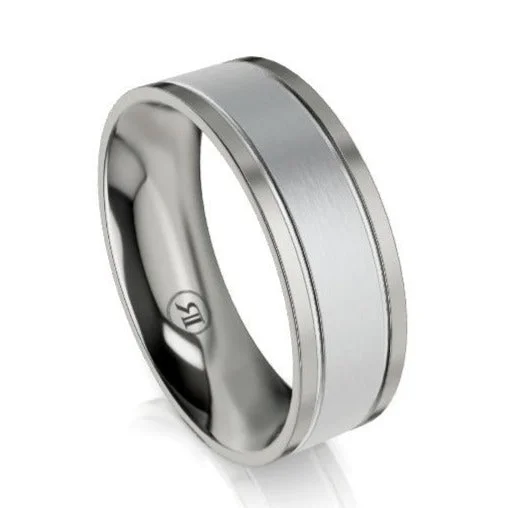 The Winchester Gold and Dual Titanium Edged Wedding Ring