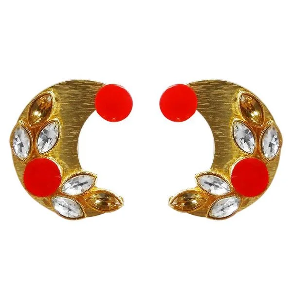 Kriaa Gold Plated Resin Stone Stud Earring - 1311406E