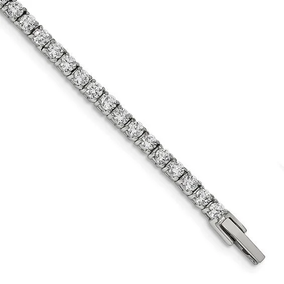 White Tone Tennis Bracelet