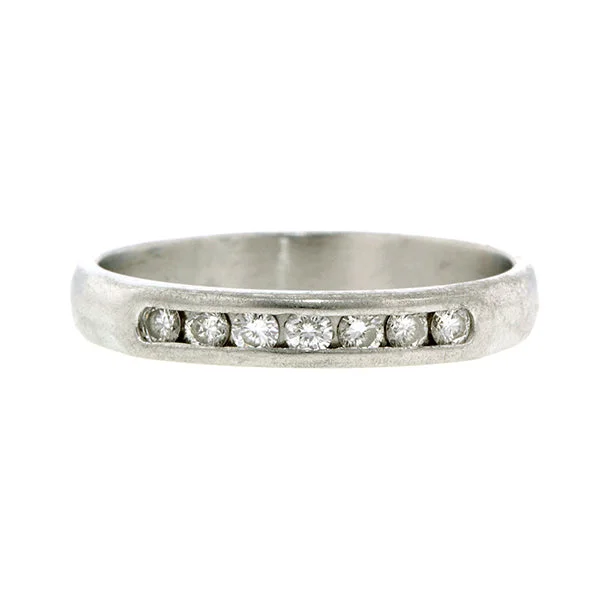 Vintage Wedding Band Ring, Diamond and Platinum