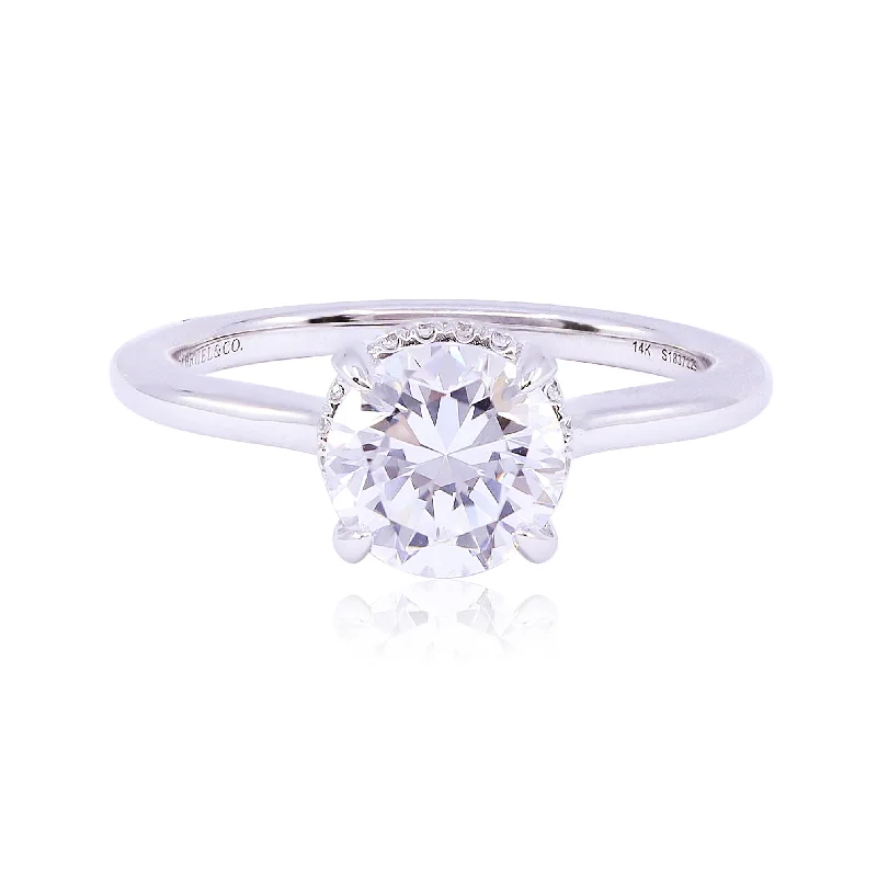 GABRIEL & CO. 14K WHITE GOLD CLASSIC COLLECTION DIAMOND ENGAGEMENT RING - SETTING ONLY