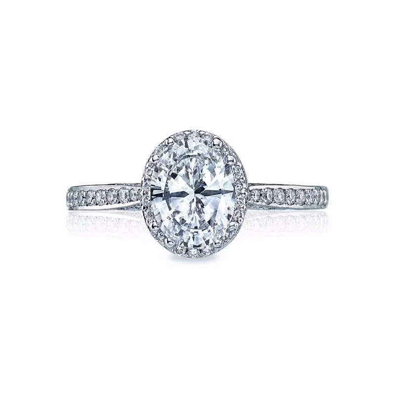 18K White Gold Tacori Dantela Collection Diamond Halo Semi-Mount Engagement Ring (Setting Only)