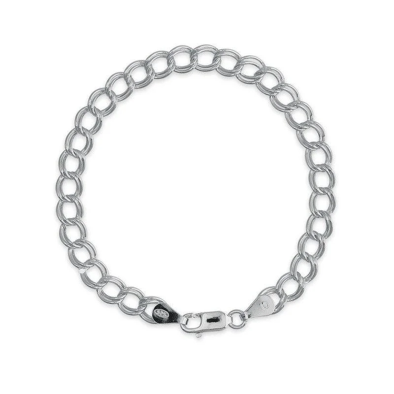 Sterling Silver Twin Charm Bracelet, 7"