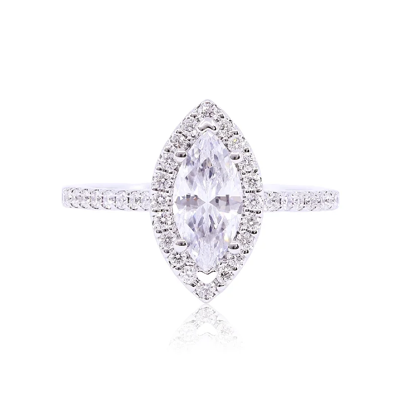 GABRIEL & CO. 14K WHITE GOLD CLASSIC COLLECTION DIAMOND ENGAGEMENT RING - SETTING ONLY