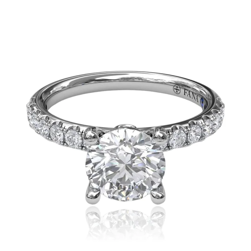 14K WHITE GOLD PRONG SET DIAMOND ENGAGEMENT RING - SETTING ONLY