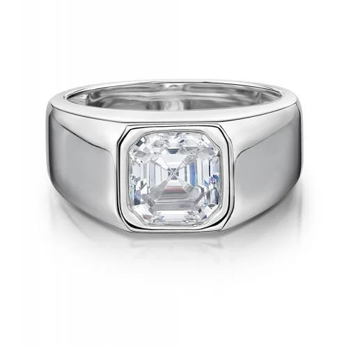 Dress ring with 4.12 carats* of diamond simulants in 10 carat white gold