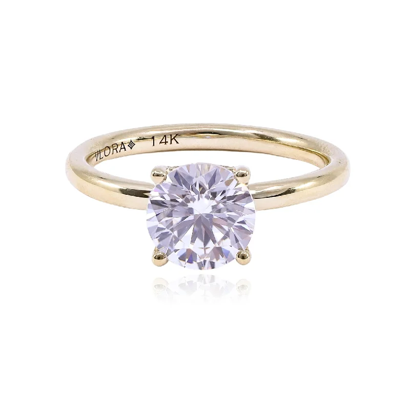 14K YELLOW GOLD SOLITAIRE DIAMOND ENGAGEMENT RING - SETTING ONLY