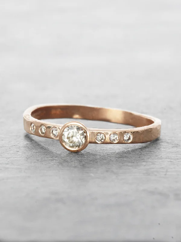 Hammered Solitaire Diamond Ring (.21ct)