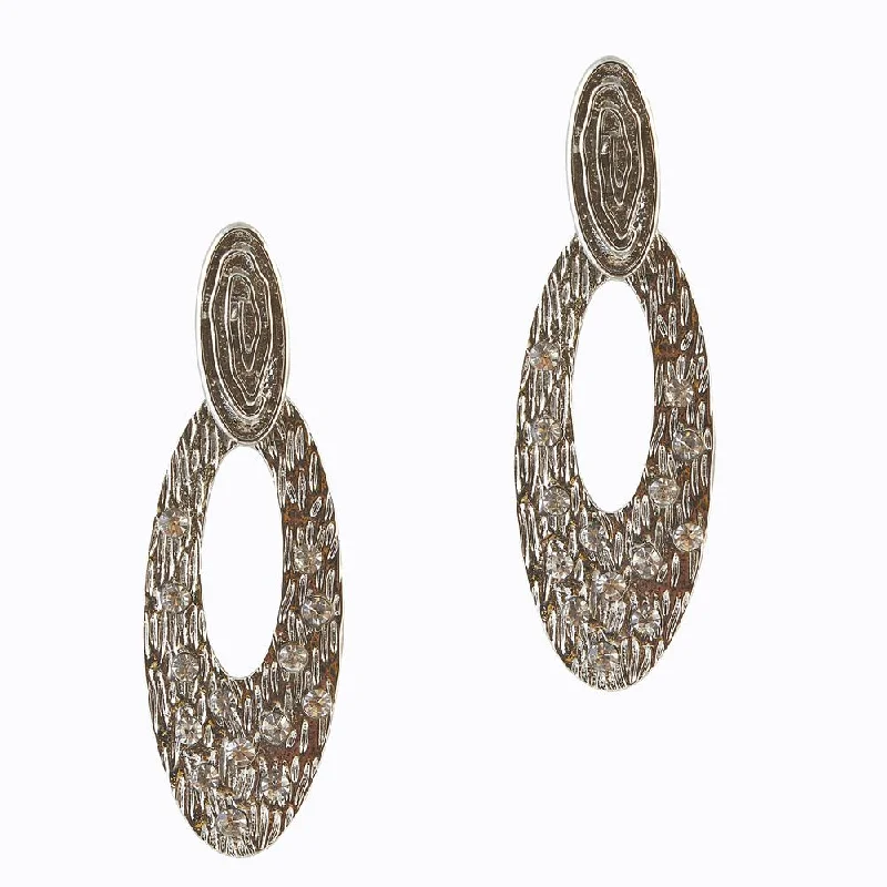 The99Jewel Zinc Alloy Silver plated Stone Dangler Earring - 1306642