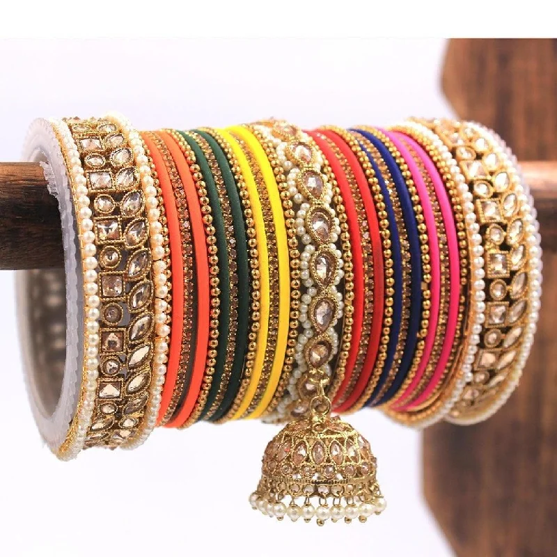 Indian Bangle set, Bridal bangles, Thread Bangles, Traditional Bracelet, Bridal Choora Set Wedding Eid Karwachauth Navratri Bollywood Choora