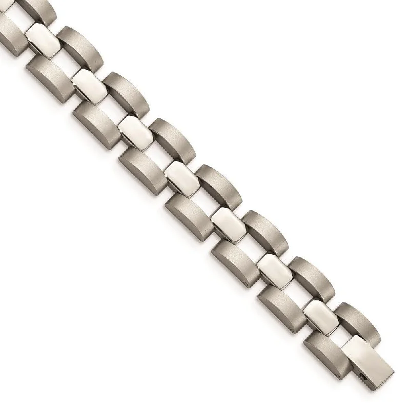 Stainless Steel Polished and Matte Link Bracelet