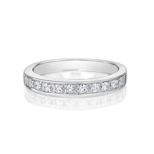 Wedding or eternity band in 14 carat white gold