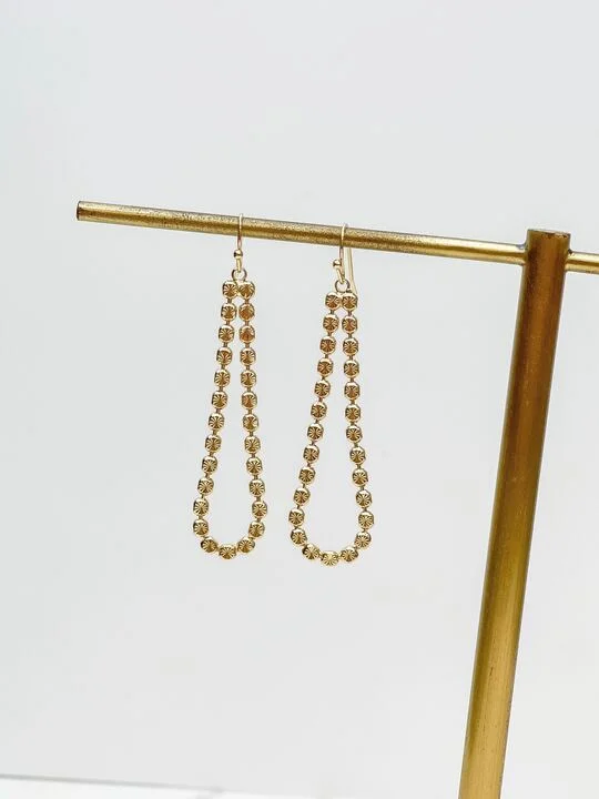 Elegant Metal Loop Dangle Earrings - Gold