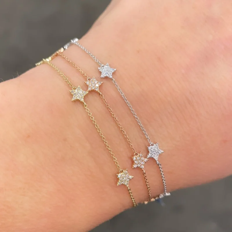 14K GOLD DIAMOND WILLOW STAR BRACELET