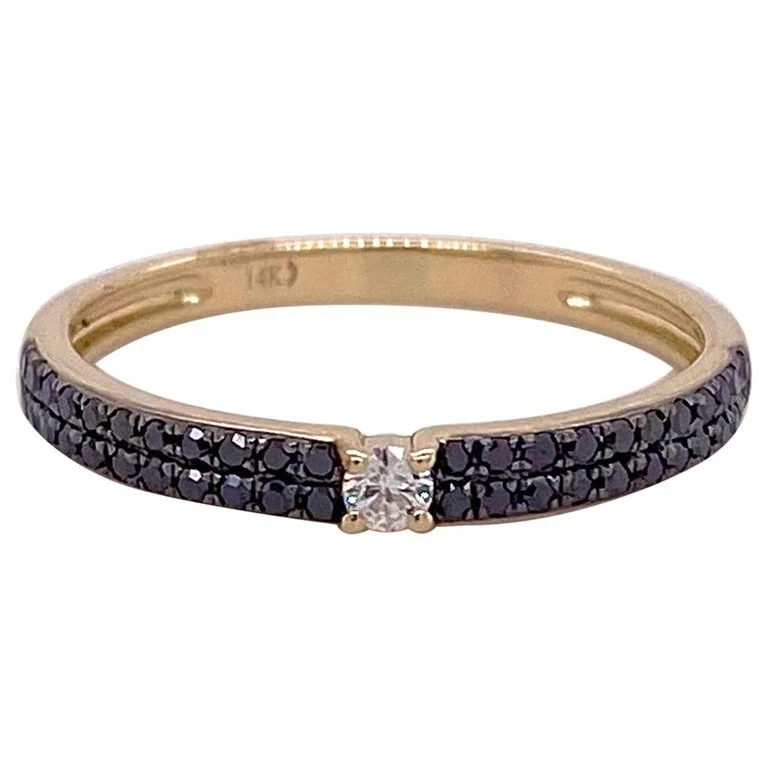 Pave Black Diamond & White Diamond Band