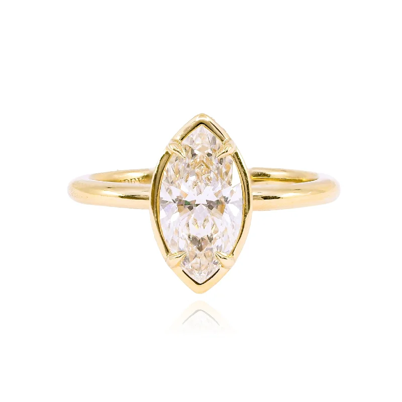 18K YELLOW GOLD 1.52CT MARQUISE DIAMOND ENGAGEMENT RING