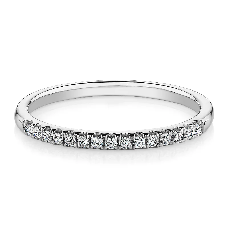 Wedding or eternity band in 14 carat white gold