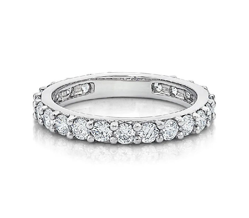 All-rounder eternity band with 1.5 carats* of diamond simulants in 14 carat white gold