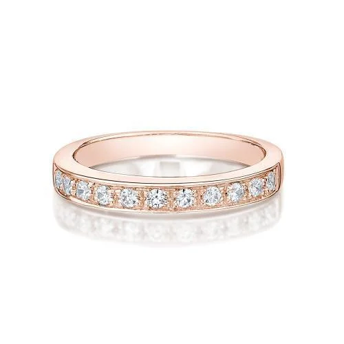 Wedding or eternity band in 14 carat rose gold