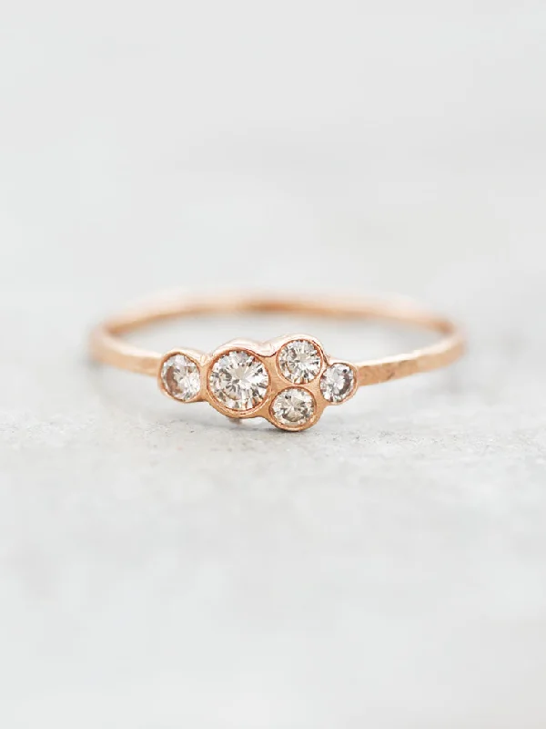 14K Champagne Diamond Cluster Ring