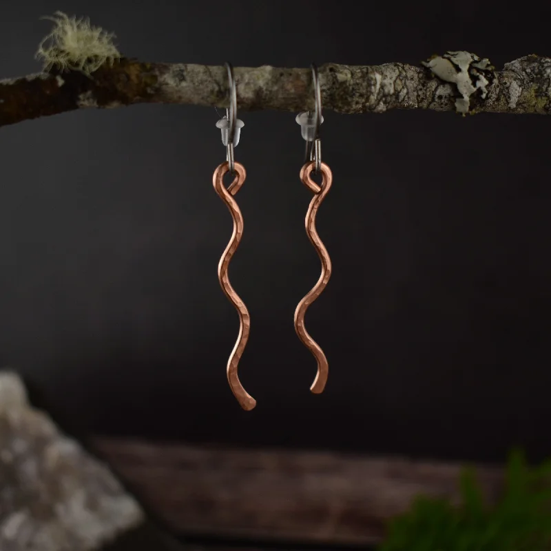 Hammered Copper Dangle Earrings | Limited Edition