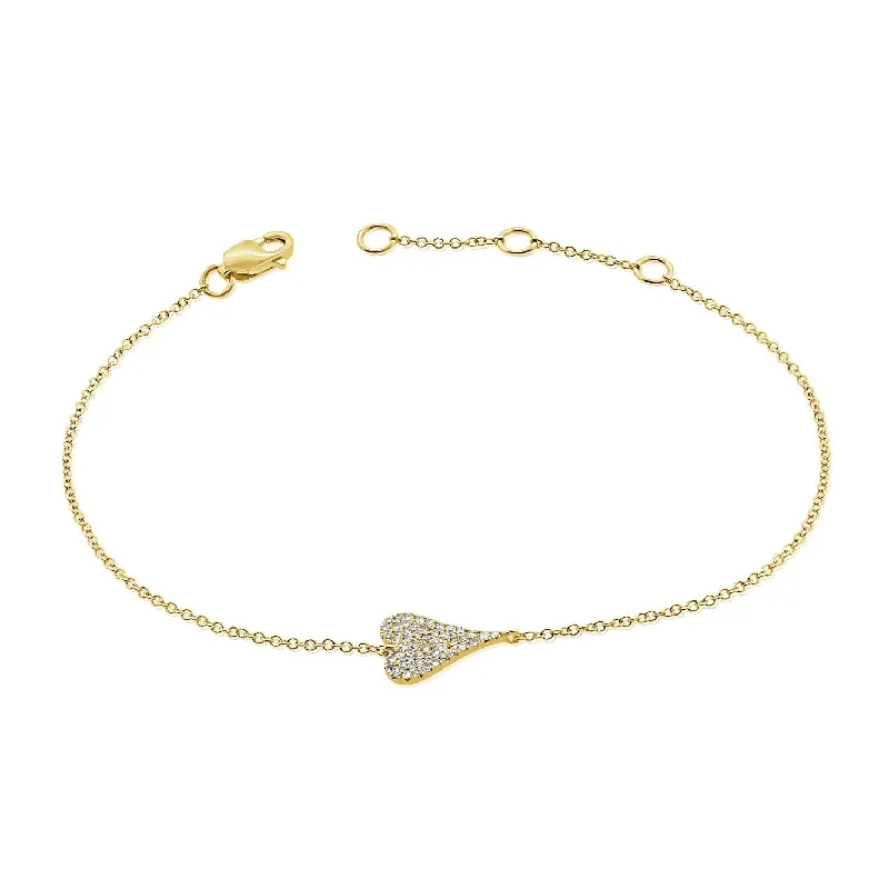 14K GOLD DIAMOND SMALL JANINE HEART BRACELET