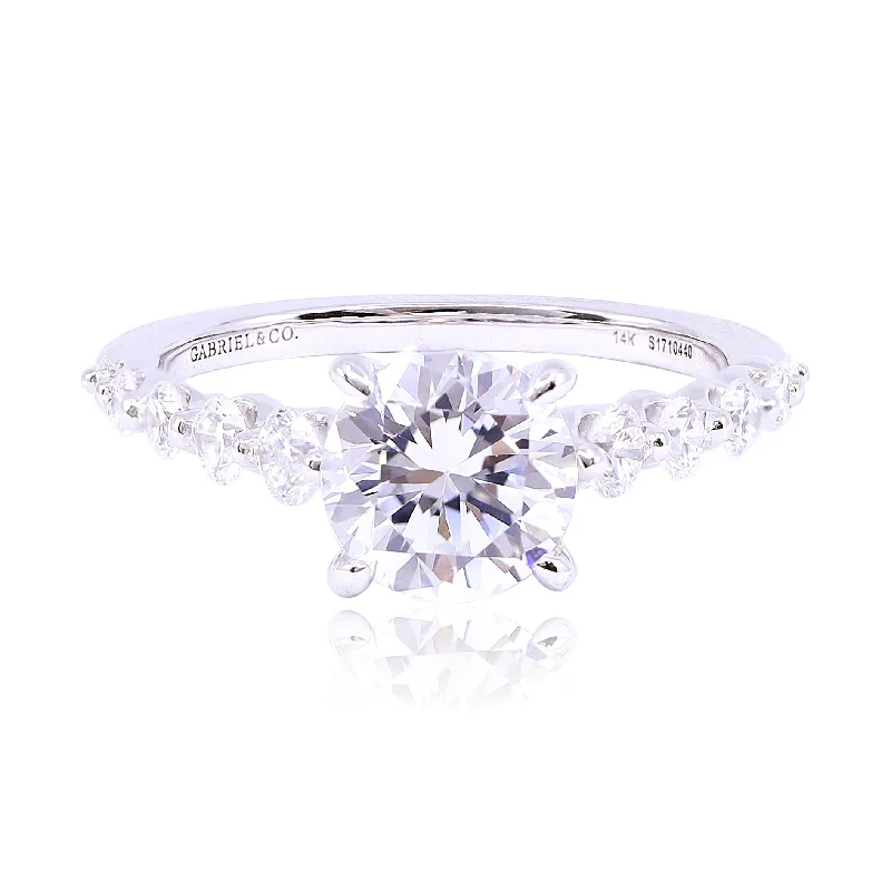 GABRIEL & CO. 14K WHITE GOLD CONTEMPORARY COLLECTION DIAMOND ENGAGEMENT RING - SETTING ONLY