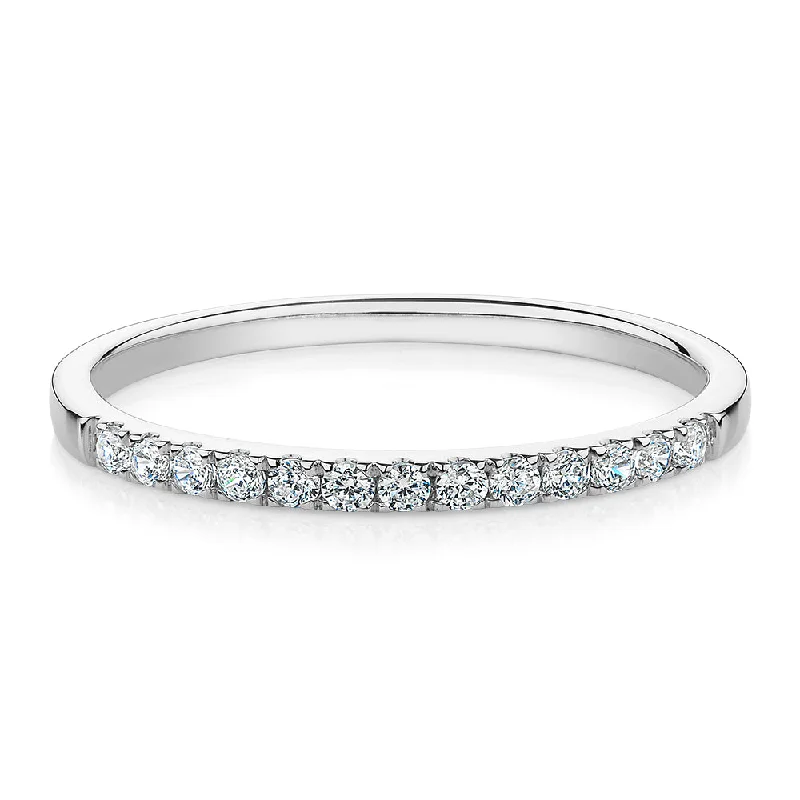 Wedding or eternity band in 14 carat white gold