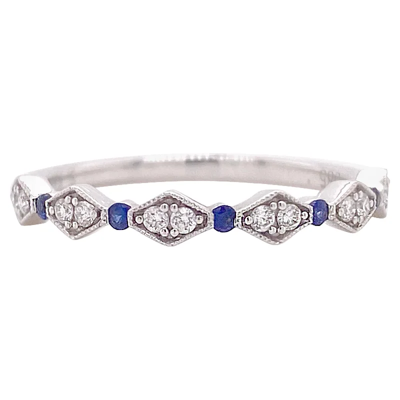 Sapphire & Diamond Stackable Ring