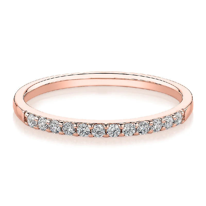 Wedding or eternity band in 14 carat rose gold