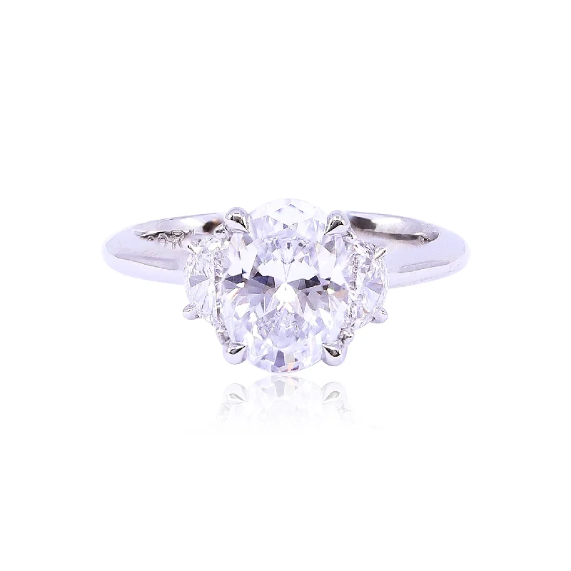 TACORI FOUNDER'S COLLECTION ROYAL T PLATINUM 3 STONE ENGAGEMENT RING - SETTING ONLY