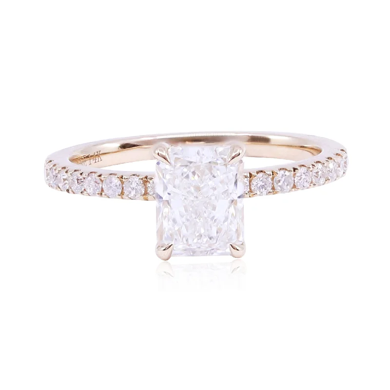 14K YELLOW GOLD 1.51CT RADIANT CUT DIAMOND ENGAGEMENT RING