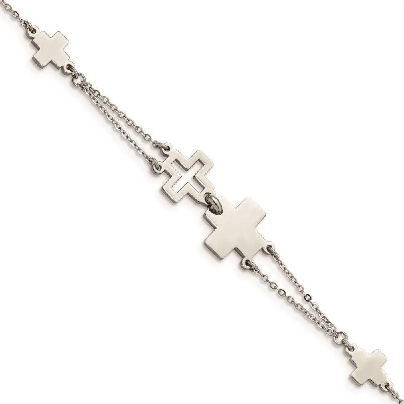 Stainless Steel Cross Bracelet