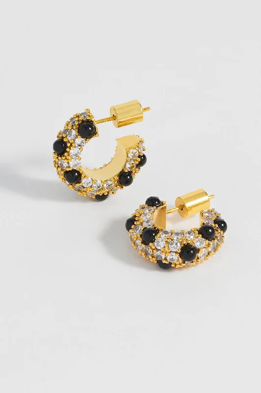 Embellished Gemstone and CZ Hoops