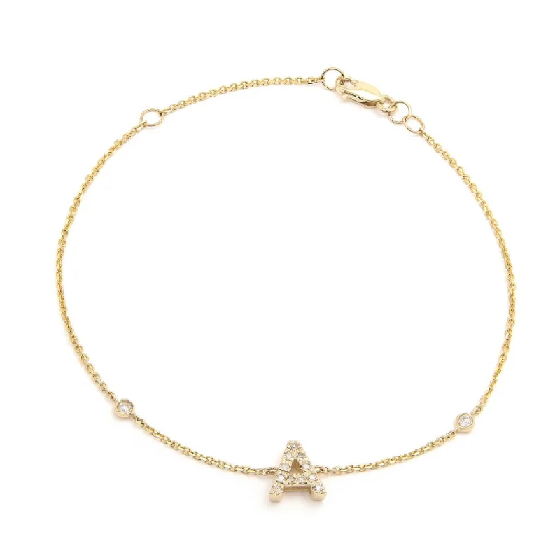 14K GOLD DIAMOND INITIAL BRACELET