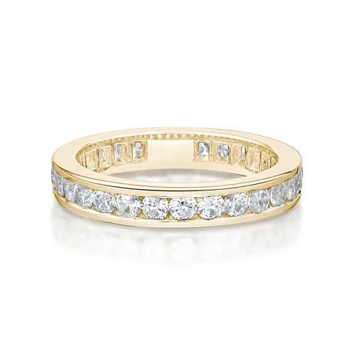 All-rounder eternity band with 1.56 carats* of diamond simulants in 14 carat yellow gold