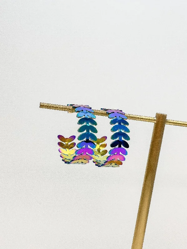 Multi Color Metal Hoop Earrings