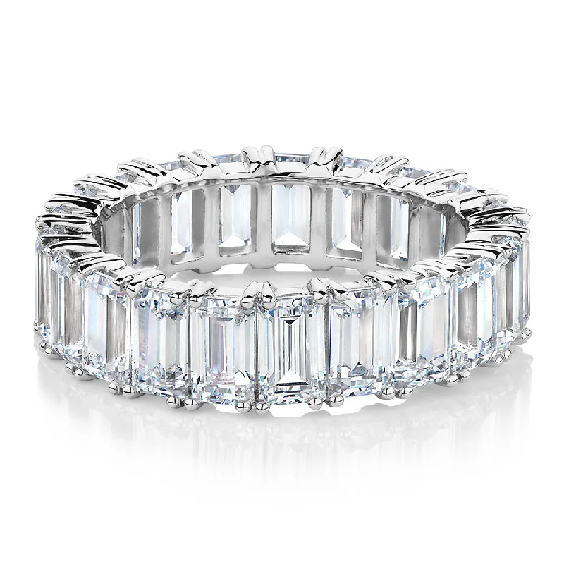 All-rounder eternity band with 6.3 carats* of diamond simulants in 10 carat white gold