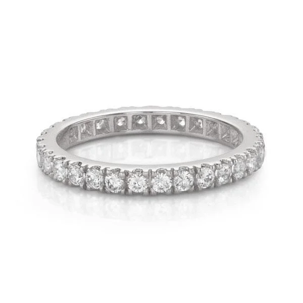 All-rounder eternity band with 0.9 carats* of diamond simulants in 14 carat white gold