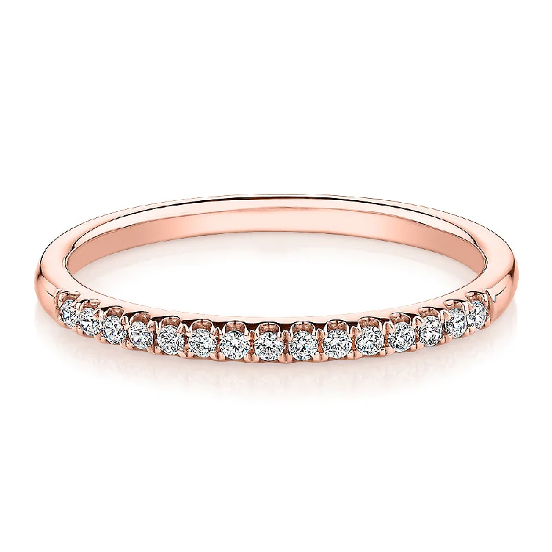 Wedding or eternity band in 14 carat rose gold