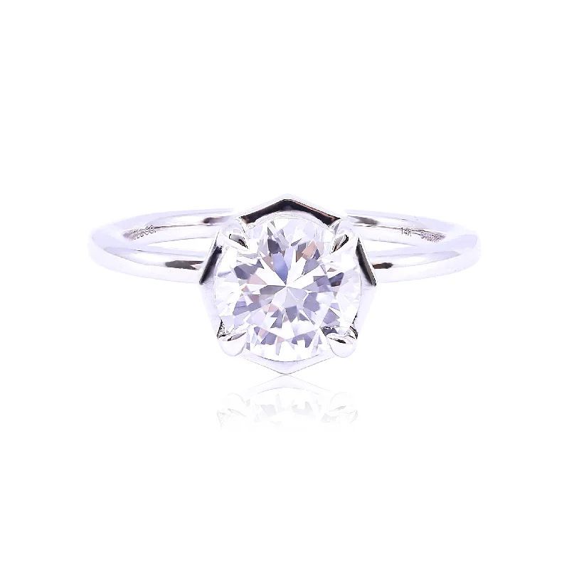 GABRIEL & CO. 14K WHITE GOLD CLASSIC COLLECTION DIAMOND ENGAGEMENT RING - SETTING ONLY