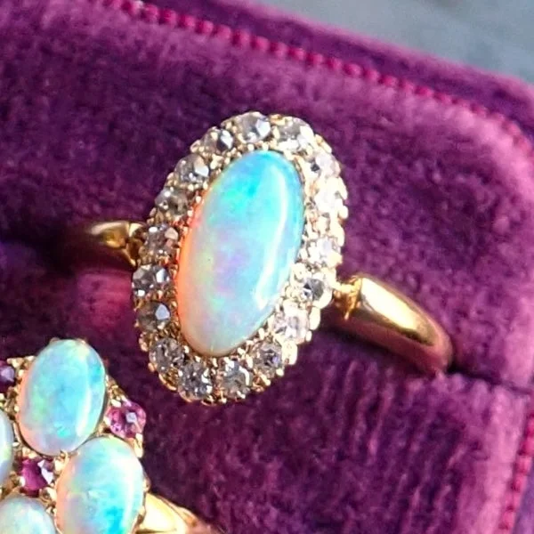 Victorian Opal & Diamond Cluster Ring